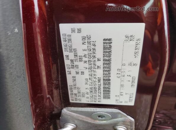 5LMCJ2C99HUL39661 2017 LINCOLN MKC Темно-бордовый Вид наклейки с VIN-кодом