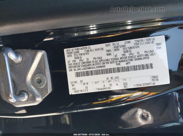 5LMCJ2D98GUJ30800 2016 LINCOLN MKC Black Vista del compartimento del motor