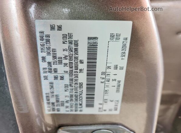 5LMCJ3C97KUL15565 2019 LINCOLN MKC Tan Вид наклейки з VIN-кодом