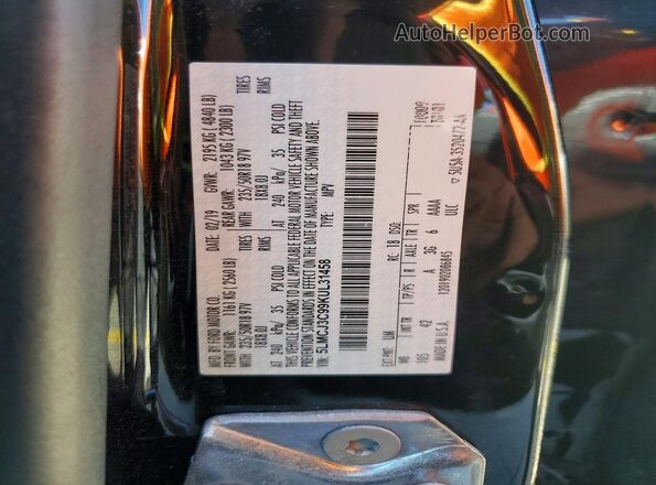 5LMCJ3C99KUL31458 2019 LINCOLN MKC Black Vista de la etiqueta del VIN