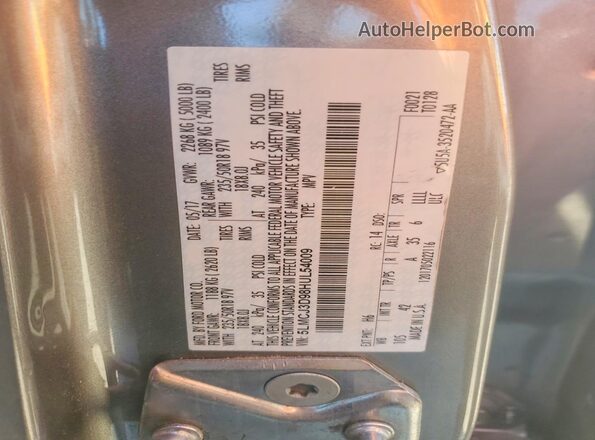 5LMCJ3D98HUL54009 2017 LINCOLN MKC Серый Вид наклейки с VIN-кодом