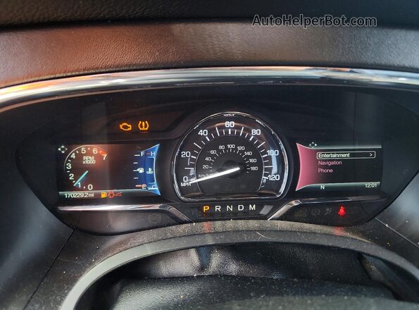 5LMJJ2HT8HEL14076 2017 LINCOLN NAVIGATOR Gray Вид щитка приладів