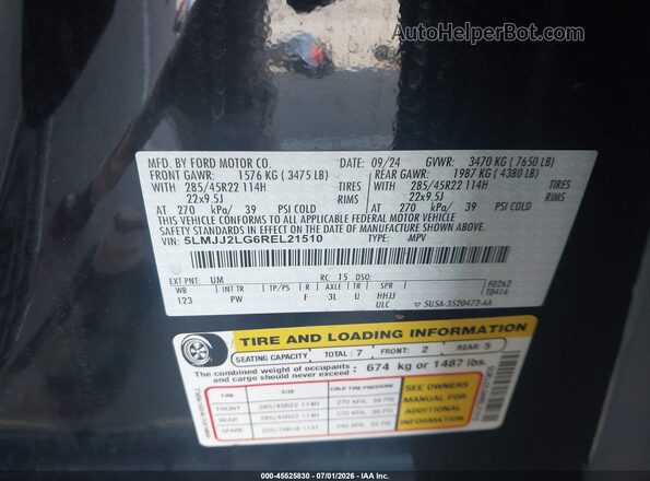5LMJJ2LG6REL21510 2024 LINCOLN NAVIGATOR Черный Вид подкапотного пространства