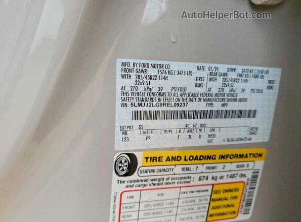 5LMJJ2LG9REL09237 2024 LINCOLN NAVIGATOR Белый Панорамный вид салона 360°
