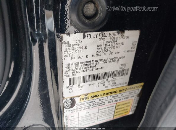 5LMJJ3JT3GEL06403 2016 LINCOLN NAVIGATOR L Black Вид підкапотного простору