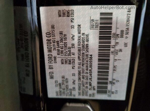 5LMPJ8J45RJ805584 2024 LINCOLN NAUTILUS Black Widok komory silnika