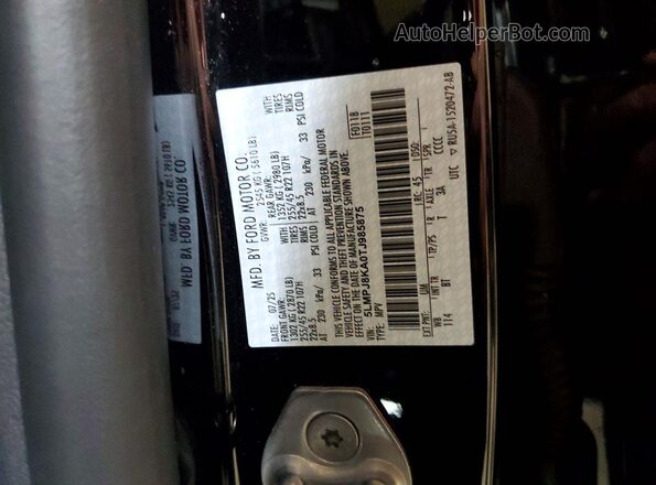 5LMPJ8KA0TJ985875 2026 LINCOLN NAUTILUS Black VIN sticker view