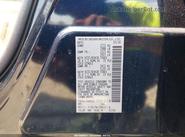 5N1AL0MM8GC508228 2016 INFINITI QX60 Blue Engine compartment view
