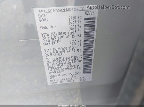 5N1AL1FS2TC352201 2026 INFINITI QX60 Silver Շարժիչի բաժամունքի տեսք