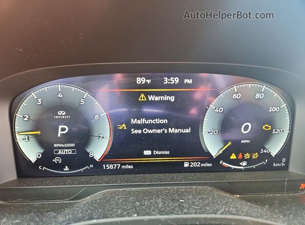 5N1AL1FS3SC338791 2025 INFINITI QX60 White Instrument cluster view