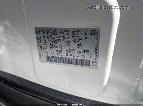 5N1AL1FS9SC331022 2025 INFINITI QX60 White Widok komory silnika