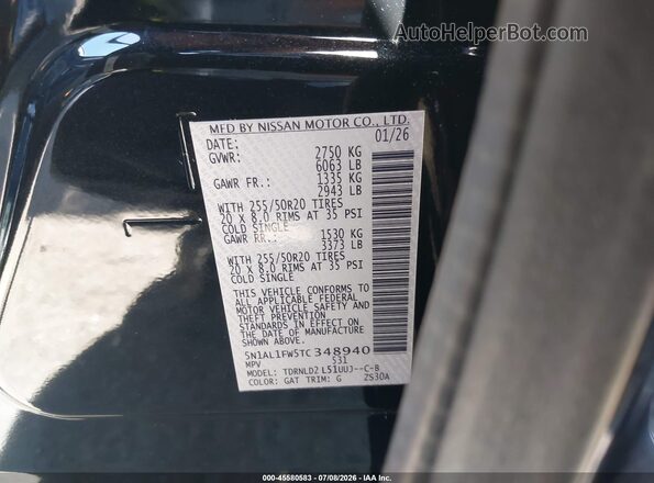 5N1AL1FW5TC348940 2026 INFINITI QX60 Black Widok komory silnika