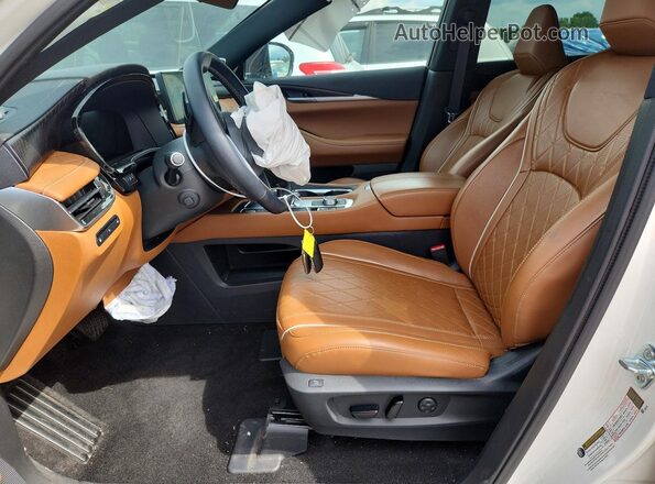 5N1AL1HU0SC339072 2025 INFINITI QX60 White Widok wnętrza z przodu