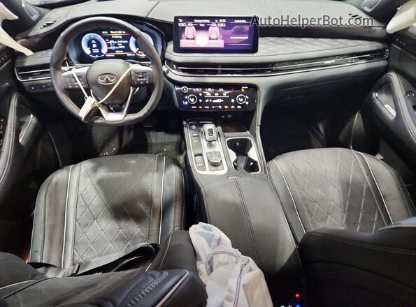 5N1AL1HU0SC352503 2025 INFINITI QX60 White Widok deski rozdzielczej