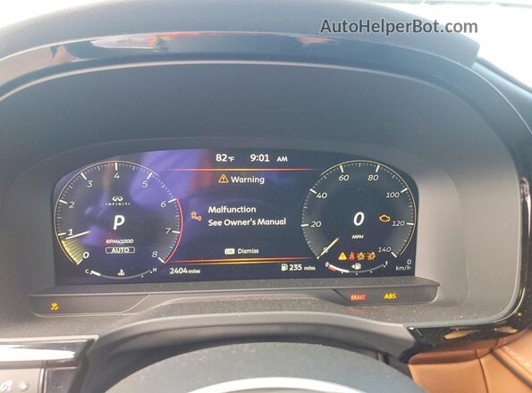 5N1AL1HU8TC345087 2026 INFINITI QX60 Золотой Вид щитка приборов