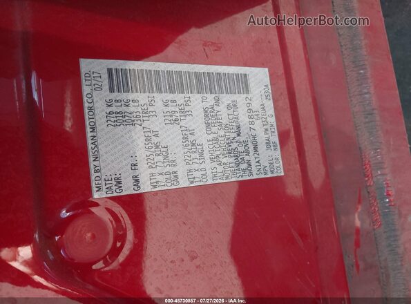 5N1AT2MN0HC788992 2017 NISSAN ROGUE Silver Շարժիչի բաժամունքի տեսք