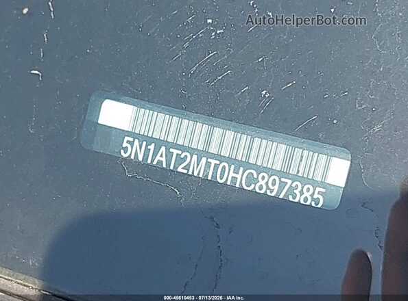5N1AT2MT0HC897385 2017 NISSAN ROGUE White Вид підкапотного простору