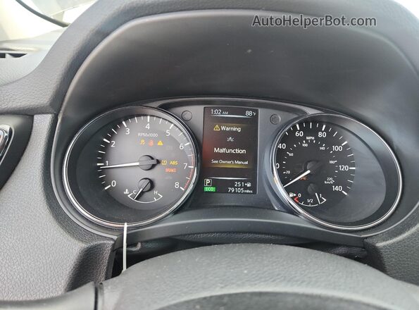 5N1AT2MT2HC825944 2017 NISSAN ROGUE Black Սարքավորումների վահանակի տեսք