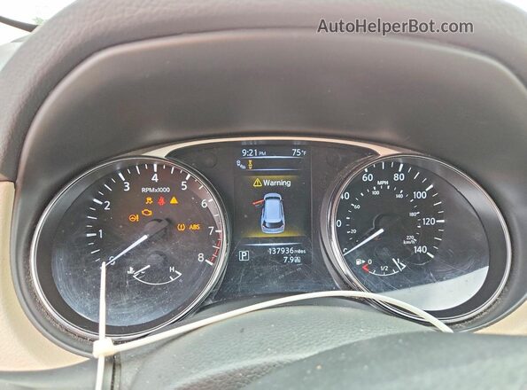 5N1AT2MT4GC853162 2016 NISSAN ROGUE White ხელსაწყოთა პანელის ხედი