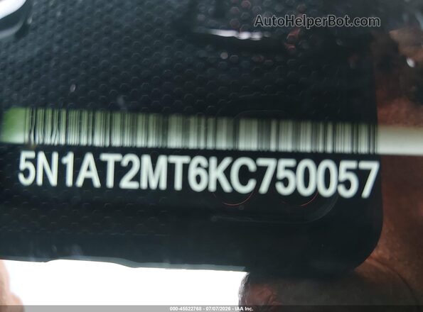 5N1AT2MT6KC750057 2019 NISSAN ROGUE Black Вид підкапотного простору