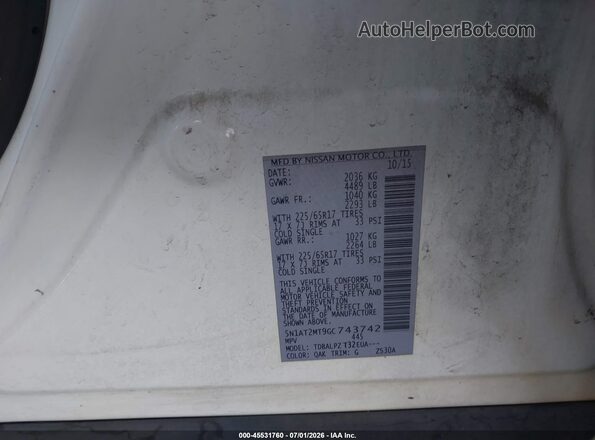 5N1AT2MT9GC743742 2016 NISSAN ROGUE White ძრავის განყოფილების ხედი