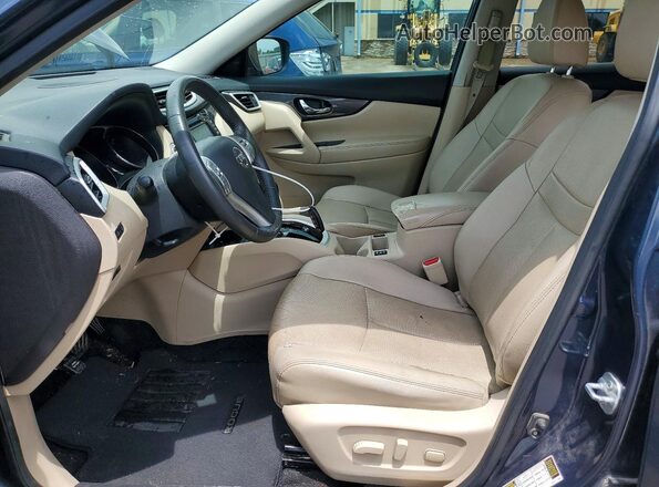 5N1AT2MT9GC872466 2016 NISSAN ROGUE Синий Вид салона спереди