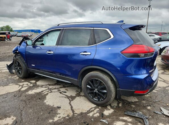 5N1AT2MV0HC737699 2017 NISSAN ROGUE Blue Trasero izquierdo