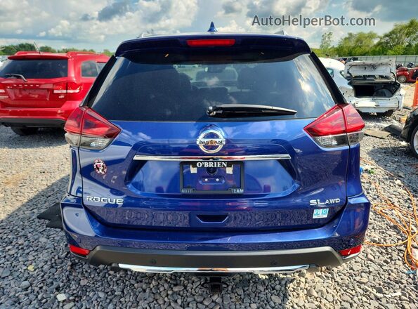 5N1AT2MV4KC746798 2019 NISSAN ROGUE Blue Вид ззаду