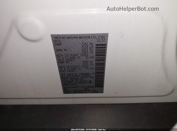 5N1AT2MV6JC727880 2018 NISSAN ROGUE White Widok komory silnika