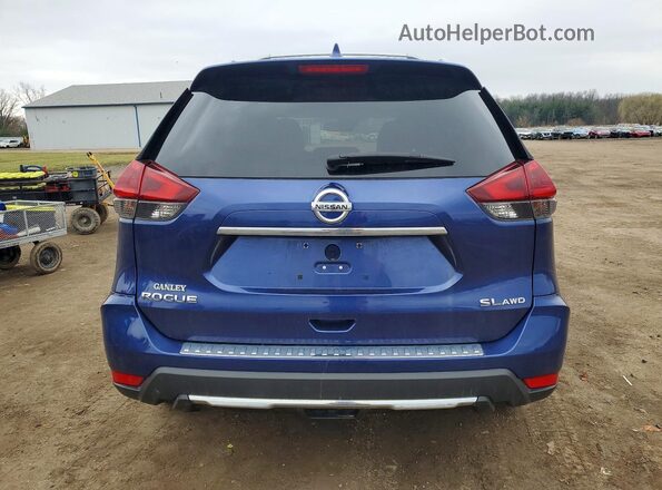 5N1AT2MV7JC838101 2018 NISSAN ROGUE Blue Вид ззаду