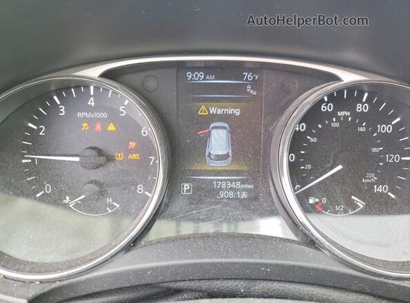 5N1AT2MV8GC863159 2016 NISSAN ROGUE Black Սարքավորումների վահանակի տեսք