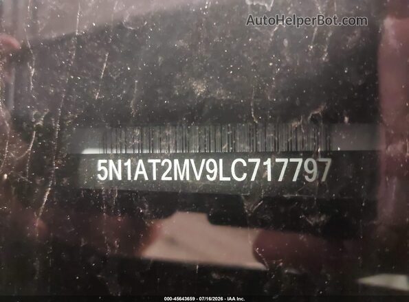 5N1AT2MV9LC717797 2020 NISSAN ROGUE Черный Вид подкапотного пространства