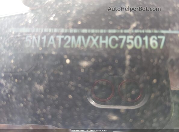 5N1AT2MVXHC750167 2017 NISSAN ROGUE Gray ძრავის განყოფილების ხედი
