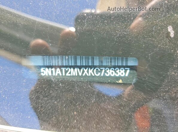 5N1AT2MVXKC736387 2019 NISSAN ROGUE White Вид підкапотного простору