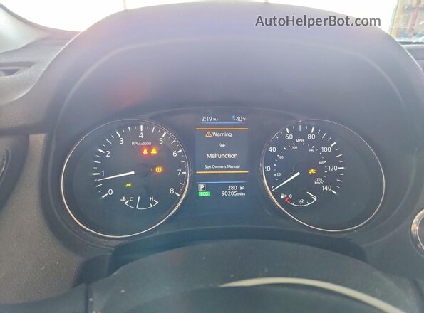 5N1AT2MVXKC806020 2019 NISSAN ROGUE Серый Вид щитка приборов