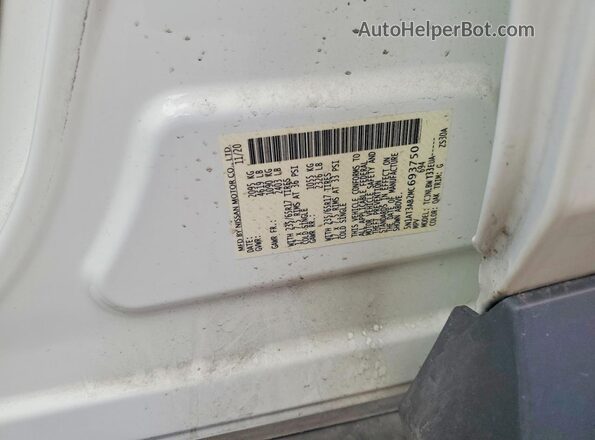 5N1AT3AB2MC693750 2021 NISSAN ROGUE White VIN կոդի պիտակի տեսք