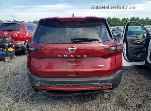 5N1AT3AB2MC817757 2021 NISSAN ROGUE Maroon უკანა ხედი