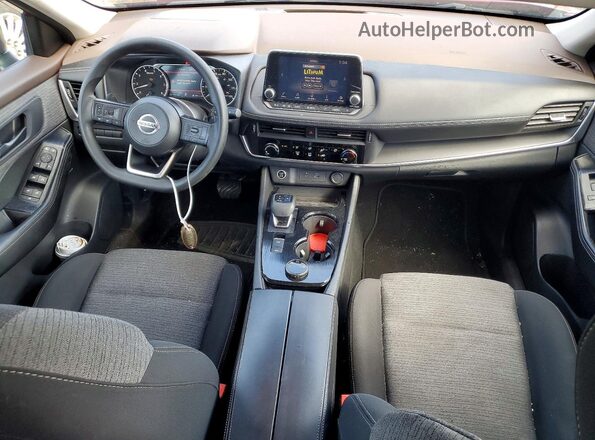 5N1AT3AB2MC817757 2021 NISSAN ROGUE Maroon წინა პანელის ხედი