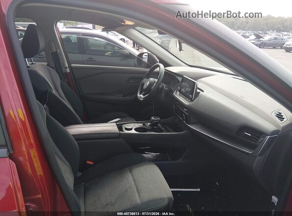 5N1AT3AB2MC831190 2021 NISSAN ROGUE Maroon Widok wnętrza z przodu