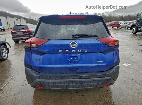 5N1AT3AB5MC709598 2021 NISSAN ROGUE Blue Вид ззаду