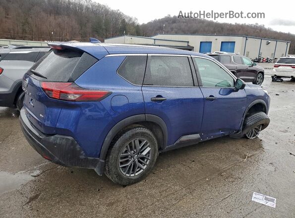 5N1AT3AB5MC709598 2021 NISSAN ROGUE Blue Задня права чверть