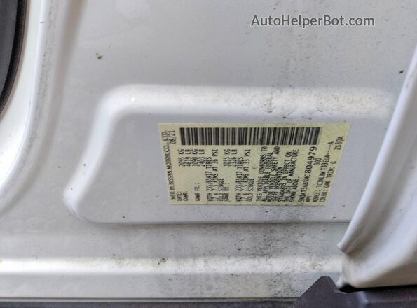 5N1AT3ABXMC804979 2021 NISSAN ROGUE White Vista de la etiqueta del VIN