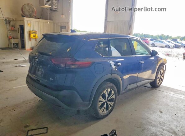 5N1AT3BA1MC732155 2021 NISSAN ROGUE Blue Задня права чверть