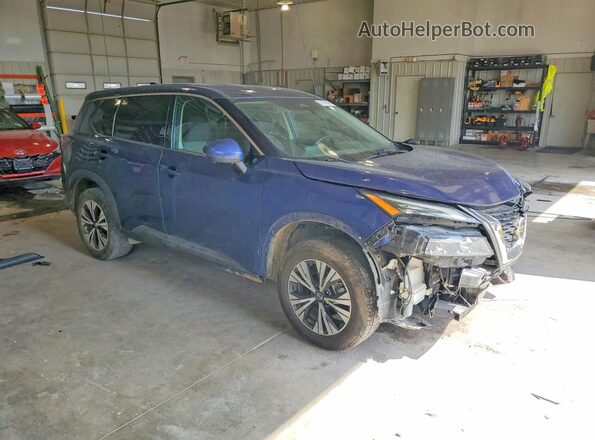 5N1AT3BA1MC732155 2021 NISSAN ROGUE Blue Передня права чверть