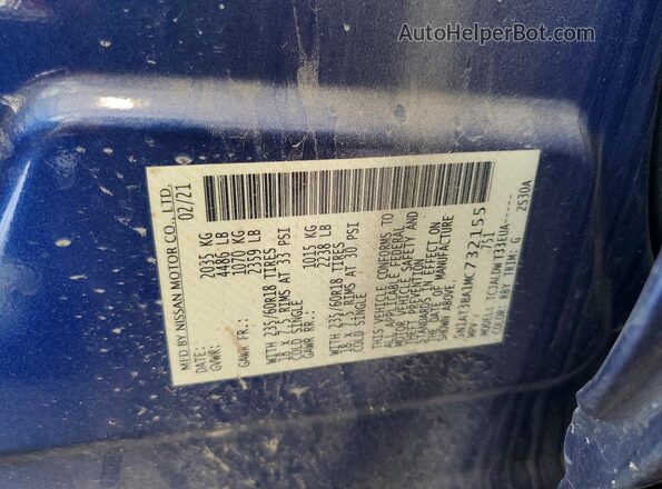 5N1AT3BA1MC732155 2021 NISSAN ROGUE Blue Вид наклейки з VIN-кодом
