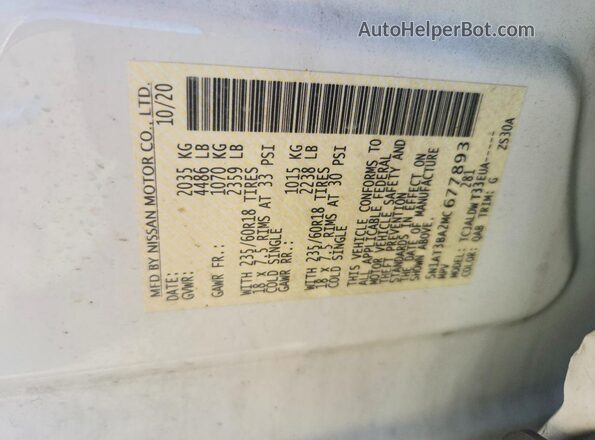 5N1AT3BA2MC677893 2021 NISSAN ROGUE White ძრავის განყოფილების ხედი