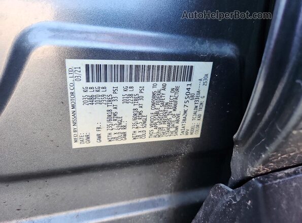 5N1AT3BA2MC755041 2021 NISSAN ROGUE Gray Widok komory silnika