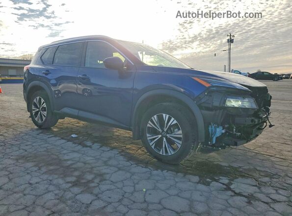 5N1AT3BA3MC818129 2021 NISSAN ROGUE Blue Передня права чверть