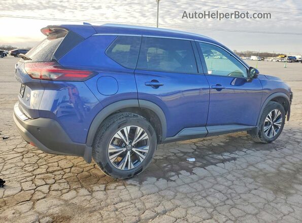 5N1AT3BA3MC818129 2021 NISSAN ROGUE Blue Задня права чверть