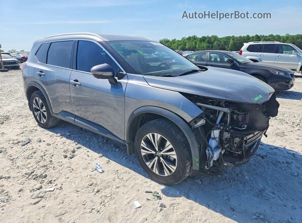 5N1AT3BA4MC717486 2021 NISSAN ROGUE Серый Передняя правая четверть